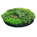 Artificial Green Wall Disk Art 150cm - Dense Green Sensation - Black Frame