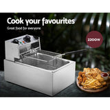 Devanti Commercial Electric Single Deep Fryer - Silver