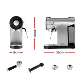 Devanti Coffee Machine Espresso Maker 20 Bar Milk Frother Cappuccino Latte Cafe