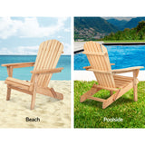 Gardeon Set of 2 Patio Furniture Outdoor Chairs Beach Chair Wooden Adirondack Garden Lounge