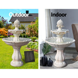 Gardeon 3 Tier Solar Powered Water Fountain - Ivory