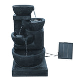 Gardeon 4 Tier Solar Powered Water Fountain with Light - Blue