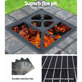 Fire Pit BBQ Grill Smoker Table Outdoor Garden Ice Pits Wood Firepit