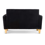 Keezi Kids Sofa Storage Armchair 2 Seater Black PU Leather Children Chair Couch