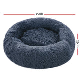 i.Pet Pet bed Dog Cat Calming Pet bed Medium 75cm Dark Grey Sleeping Comfy Cave Washable