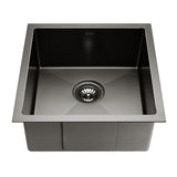 Cefito 44cm x 44cm Stainless Steel Kitchen Sink Under/Top/Flush Mount Black