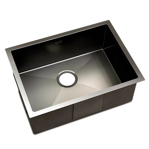 Cefito 60cm x 45cm Stainless Steel Kitchen Sink Under/Top/Flush Mount Black