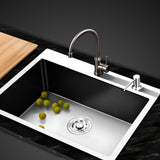 Cefito 60cm x 45cm Stainless Steel Kitchen Sink Flush/Drop-in Mount Silver