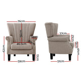 Artiss Armchair Lounge Chair Accent Chairs Armchairs Fabric Single Sofa Beige