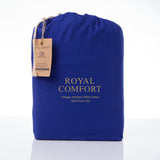 Royal Comfort Vintage Washed 100% Cotton Quilt Cover Set Bedding Ultra Soft - Queen - Royal Blue
