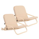 Havana Outdoors Beach Chair Portable Summer Camping Foldable Folding 2 Pack - Beige