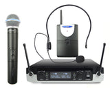 2-in-1 UHF Wireless Microphone System Handheld Headset Lapel Bodypack GLXD05