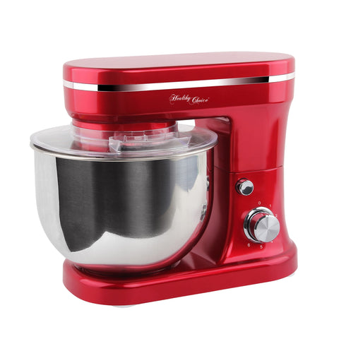 1200W Mix Master 5L Kitchen Stand Mixer w/Bowl/Whisk/Beater - Red