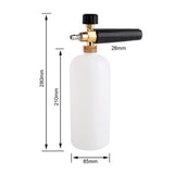 1000ML Adjustable Snow Foam Lance Cannon Gun Pressure Car Washer Bottle Sprayer