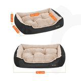 FEANDREA 70cm Dog Bed Reversible Cushion Dark Grey