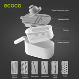 Ecoco Vegetable Chopper Spiralizer Vegetable Slicer Dicer Onion Food Cutter Home Use Grey