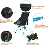 Camping Chair Folding High Back Backpacking Chair with Headrest Sky