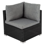 8PCS Outdoor Furniture Modular Lounge Sofa Lizard - Black