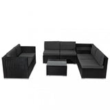 8PCS Outdoor Furniture Modular Lounge Sofa Lizard - Black