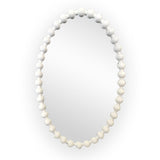 Beaded oval Mirror - Matt White 70cm x 110cm