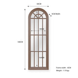 Window Style Mirror - Taupe Arch 60cm x 180cm