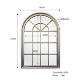 Window Style Mirror - Champagne Arch 100 CM x 150 CM