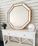 Gold Beaded Framed Mirror - Octagon - 90cm x 90cm