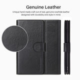 For iPhone 13 mini Case iCoverLover Black Genuine Cow Leather Wallet Folio Cover