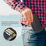 For iPhone 13 Pro Case iCoverLover Black Genuine Cow Leather Wallet Folio Cover