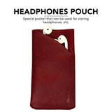 For iPhone SE 5G (2022), SE (2020) / 8 / 7 / 6s / 6 Reddish Brown Genuine Leather Pouch