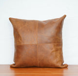 Melbourne Leather Co Genuine Leather Patchwork Cushion Cover Pillow Cover Leather Pillow Leather Cushion Vintage Leather Tan Pillow Cover