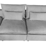 6 Seater Cloud Sectional Sofa in Belfast Fabric Grey Living Room Couch with Ottoman