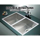 770x450mm Handmade Stainless Steel Undermount / Topmount  Kitchen Sink with Waste