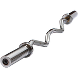 Chrome Olympic Curl Bar Barbell Heavy Duty EZ with Spring Collars