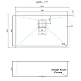 810x505mm Handmade 1.5mm Stainless Steel Undermount / Topmount Kitchen Sink with Square Waste