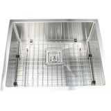 550x455mm Handmade 1.5mm Stainless Steel Undermount / Topmount Kitchen Sink with Square Waste