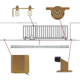 Sliding Gate Hardware Accessories Kit - 6m Track, Wheels, Stopper, Roller Guide