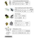 Sliding Gate Hardware Accessories Kit - 6m Track, Wheels, Stopper, Roller Guide