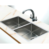 865x440mm Handmade Stainless Steel Undermount / Topmount Kitchen Sink with Waste