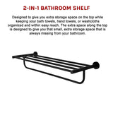 Classic Towel Bar Rail Bathroom Electroplated Matte Black Finish