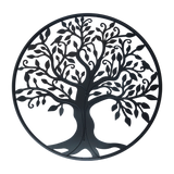 Black Tree of Life Wall Art Hanging Metal Iron Sculpture Garden 60cm