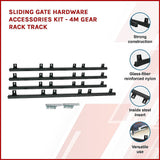 Sliding Gate Hardware Accessories Kit - 4m Gear Rack Track