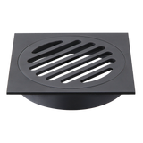 Square Black Floor Grate Drain 110 mm Full Brass Construction