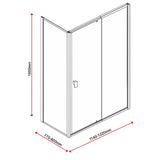 Semi Frameless Shower Screen (114~122)x 195cm & (77~80)x 195cm Side AS/NZS Glass