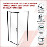 Shower Screen 1200x900x1900mm Framed Safety Glass Pivot Door By Della Francesca