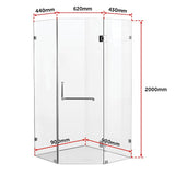 900 x 900mm Frameless 10mm Glass Shower Screen By Della Francesca