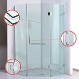 900 x 900mm Frameless 10mm Glass Shower Screen By Della Francesca