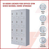 12-Door Locker for Office Gym Shed School Home Storage