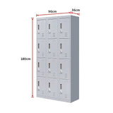 12-Door Locker for Office Gym Shed School Home Storage