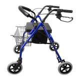 Rollator Walker Walking Frame With Wheels Zimmer Mobility Aids Seat Blue